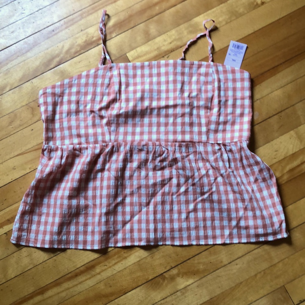 Wild Fable Gingham Sleeveless Peplum Top XXL